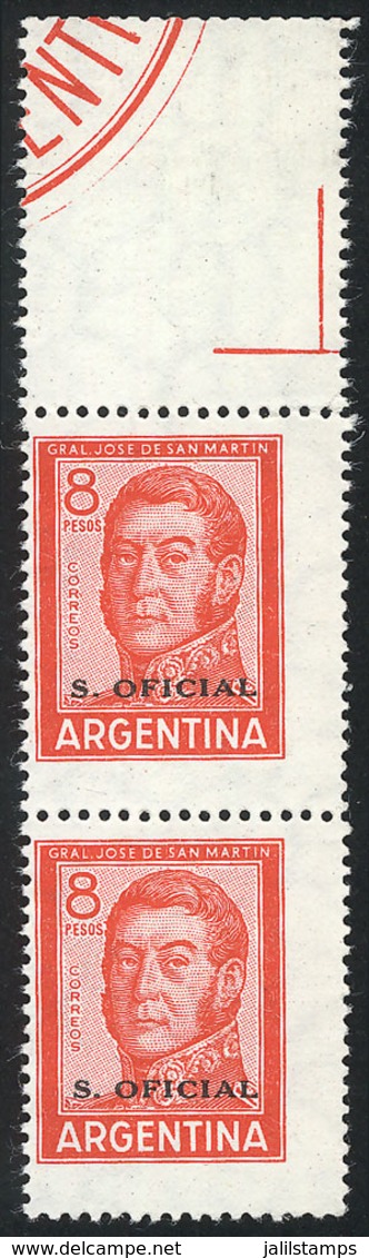 ARGENTINA: GJ.750CA, 8P. San Martín WITH LABEL AT TOP, Uncatalogued, MNH, Very Fine! - Officials