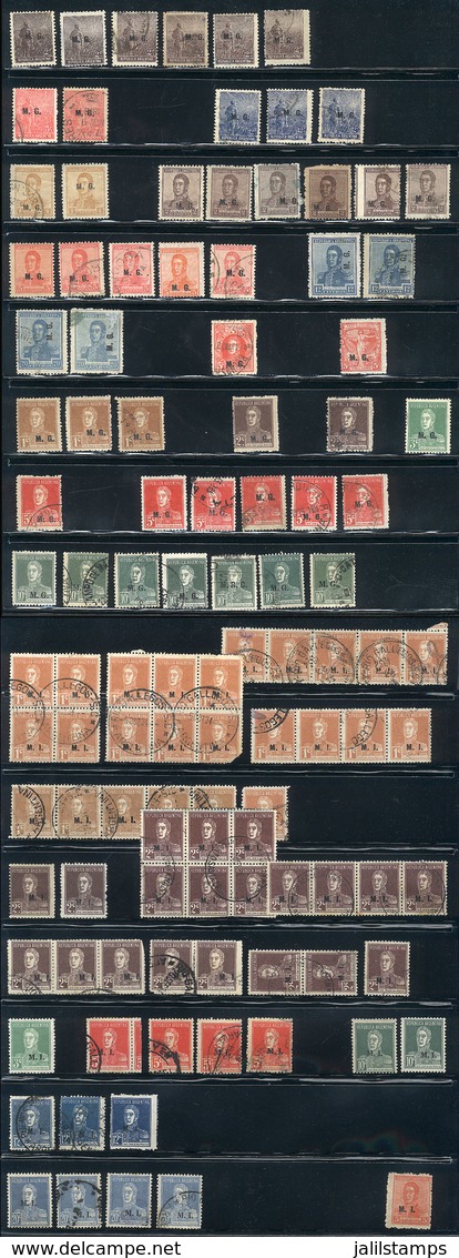 ARGENTINA: Binder With Several Hundreds Stamps Neatly Mounted On Stockpages, Very Fine General Quality, Interesting Lot  - Servizio