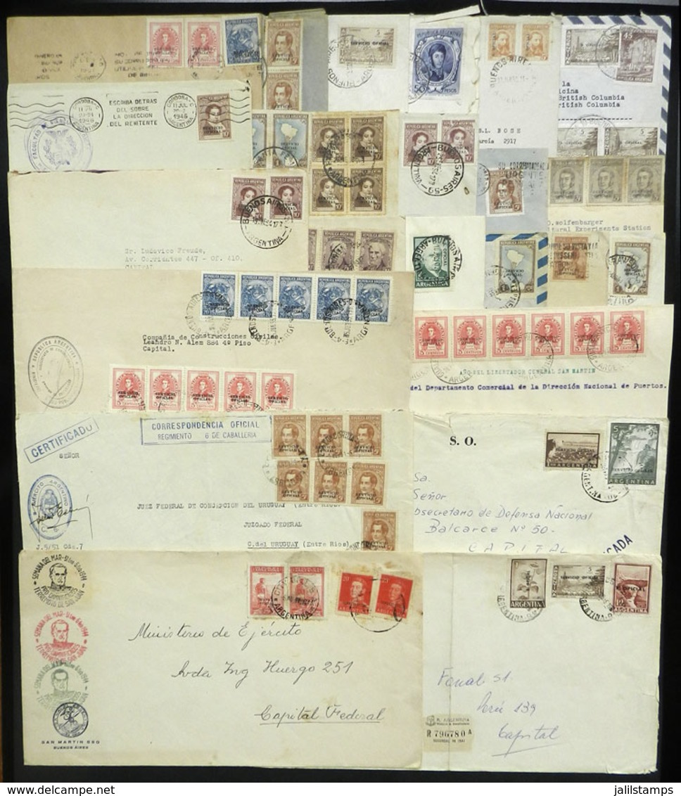 ARGENTINA: Over 20 Used Official Covers, There Are Large Frankings And Good Combinations, Opportunity! - Servizio