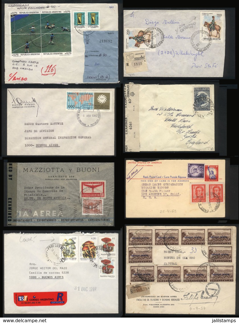 ARGENTINA: Over 40 Covers Used Between Circa 1895 And 2000, There Are Some Very Interesting Pieces, Censored, Special Fl - Other & Unclassified