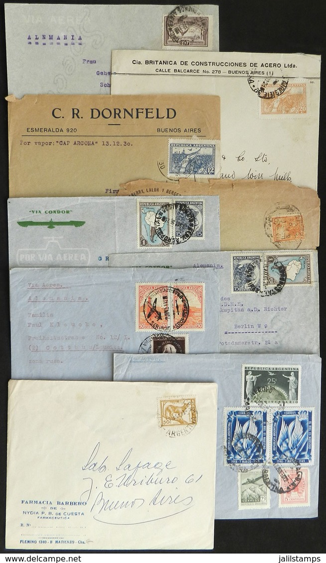 ARGENTINA: 38 Covers Used In Varied Periods, Several With Interesting Postages And Cancels! - Autres & Non Classés