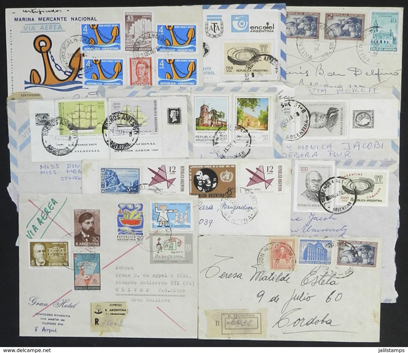 ARGENTINA: Over 90 Covers Of All Periods, There Are Many Interesting Postages And Some Stamps That Are Very Scarce On Co - Altri & Non Classificati