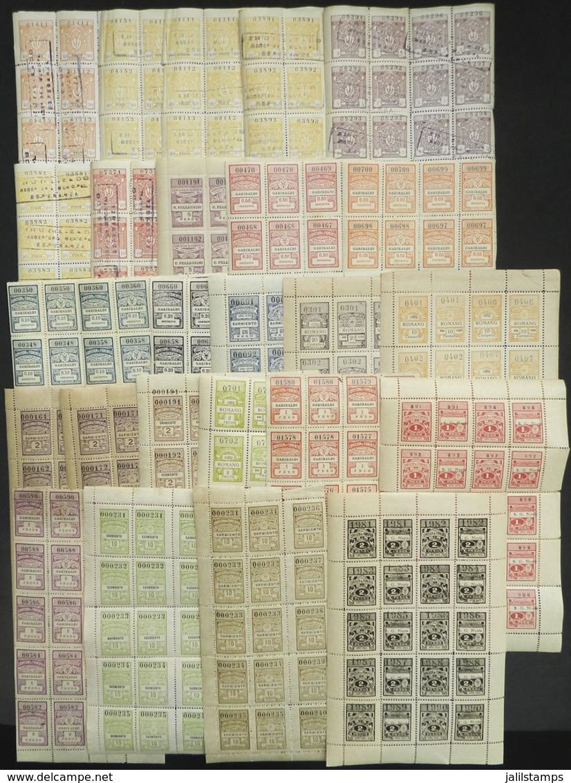 ARGENTINA: SANTA FE: Lot Of 24 Sheets (22 Different) Of Revenue Stamps Of 1920s, To Pay Municipal Taxes Of Esperanza, Sa - Other & Unclassified