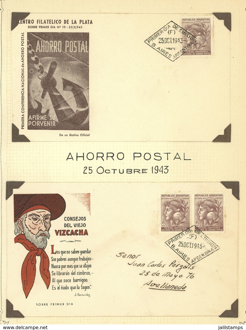 ARGENTINA: Old Album With Large Number Of Covers And Cards With Special Cancels And First Day Postmarks Of Years 1939-19 - Collections, Lots & Series
