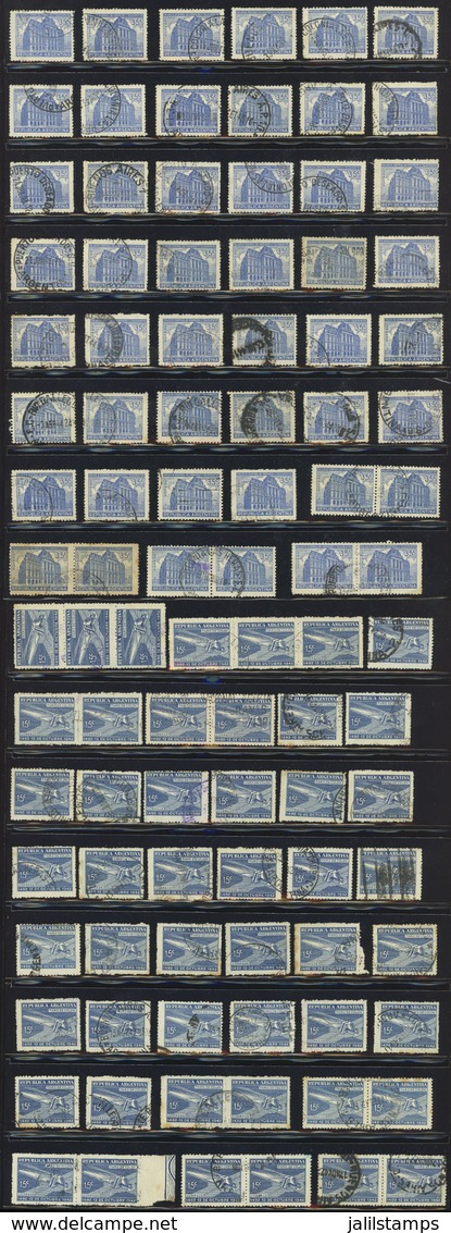 ARGENTINA: Several Hundreds Used Stamps Mounted On Stockpages In A Folder, It Probably Includes Some Interesting Variety - Collections, Lots & Series