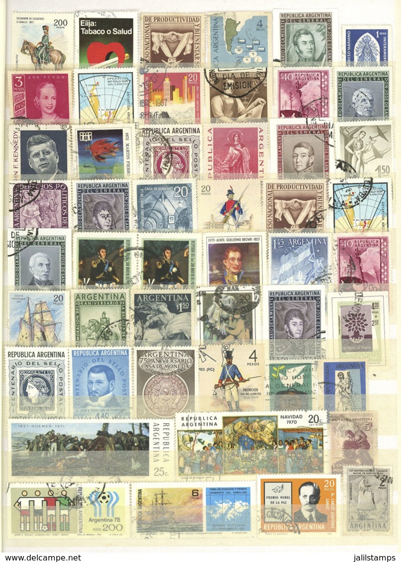 ARGENTINA: Several Hundreds Used Stamps Mounted In Stockbook, VF General Quality, Low Start. IMPORTANT: Please View ALL  - Collections, Lots & Series