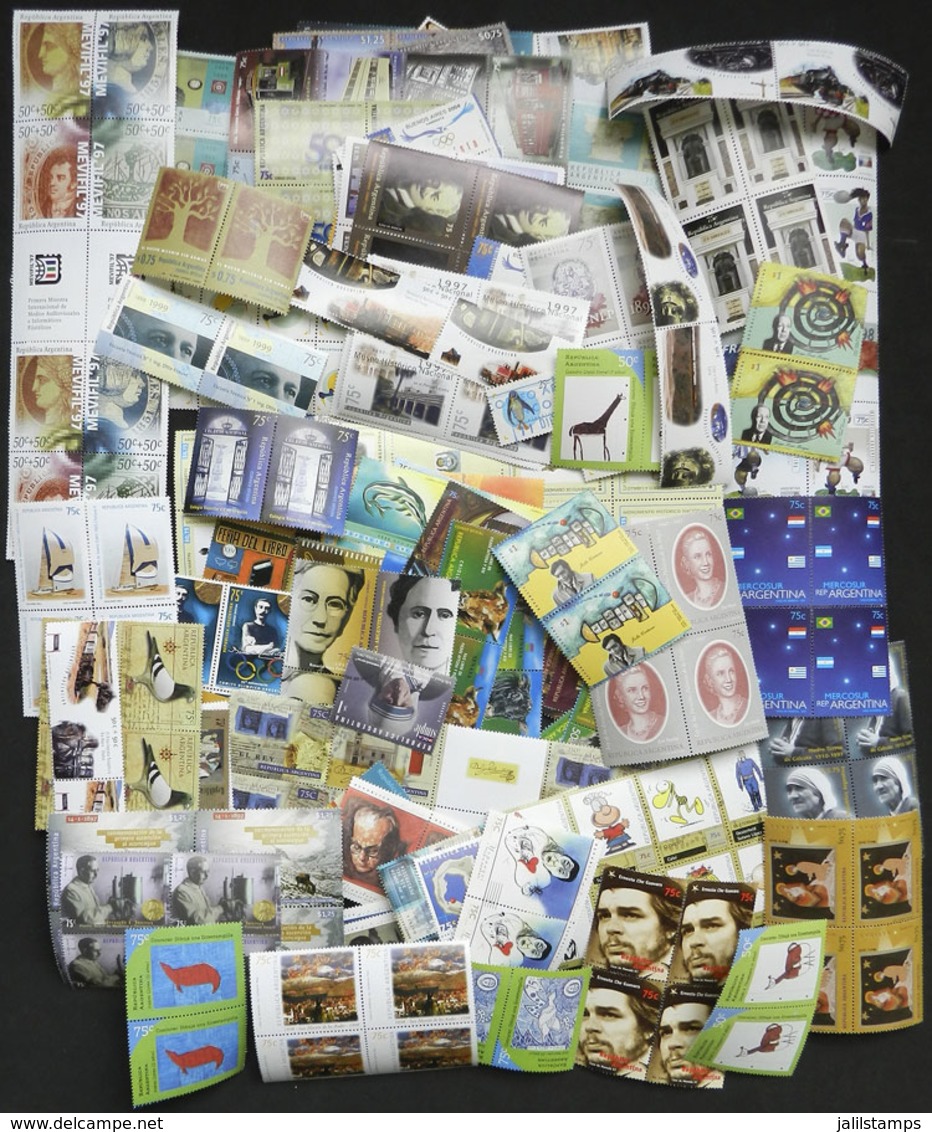 ARGENTINA: Lot Of Very Modern Stamps, All MNH And Of Excellent Quality And VERY THEMATIC, In Pairs, Blocks Of 4 Or Large - Collections, Lots & Series