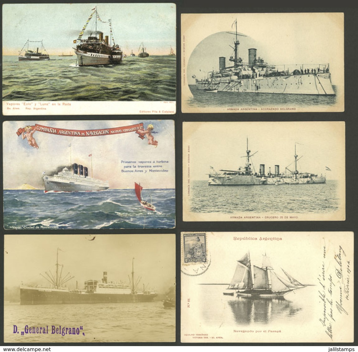 ARGENTINA: SHIPS AND PORTS: About 70 Postcards With Good Views Of Argentine Ships (+ Some Foreign Boats In Argentine Por - Argentinien