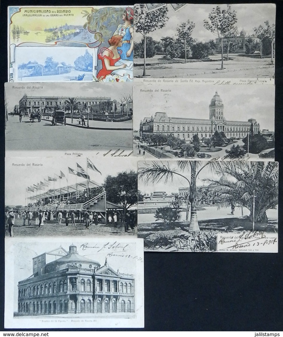 ARGENTINA: ROSARIO: 7 Old Postcards With Spectacular Views, VF Quality, Good Opportunity At Low Start! - Argentinien