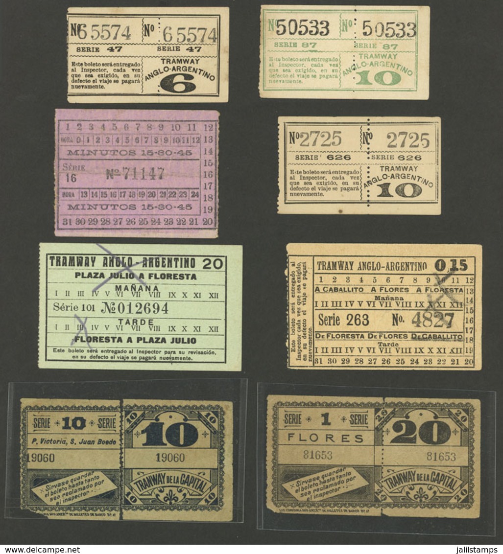 ARGENTINA: TRAM TICKETS: Circa 1900/1920 8 Tickets Of Different Trams, Very Fine General Quality, Rare Group! - Altri & Non Classificati