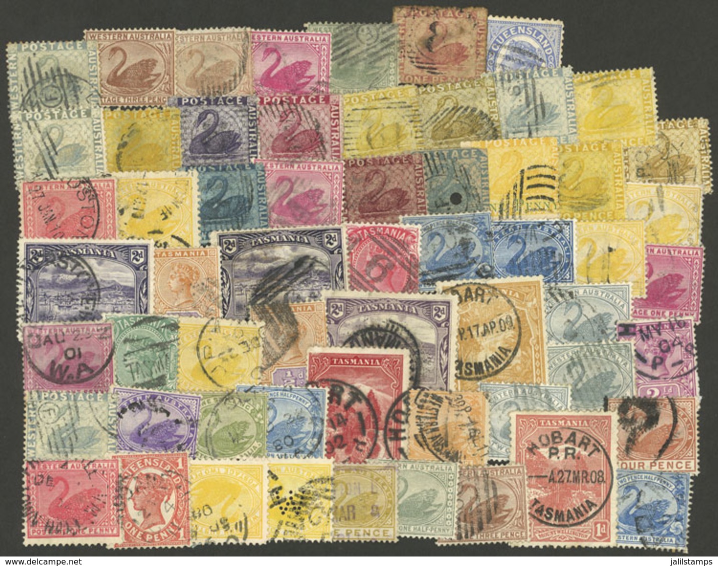 AUSTRALIA: Envelope Containing Good Number Of Stamps, Most Used (the Expert Will Surely Find Rare Cancels), Some May Hav - Sonstige & Ohne Zuordnung