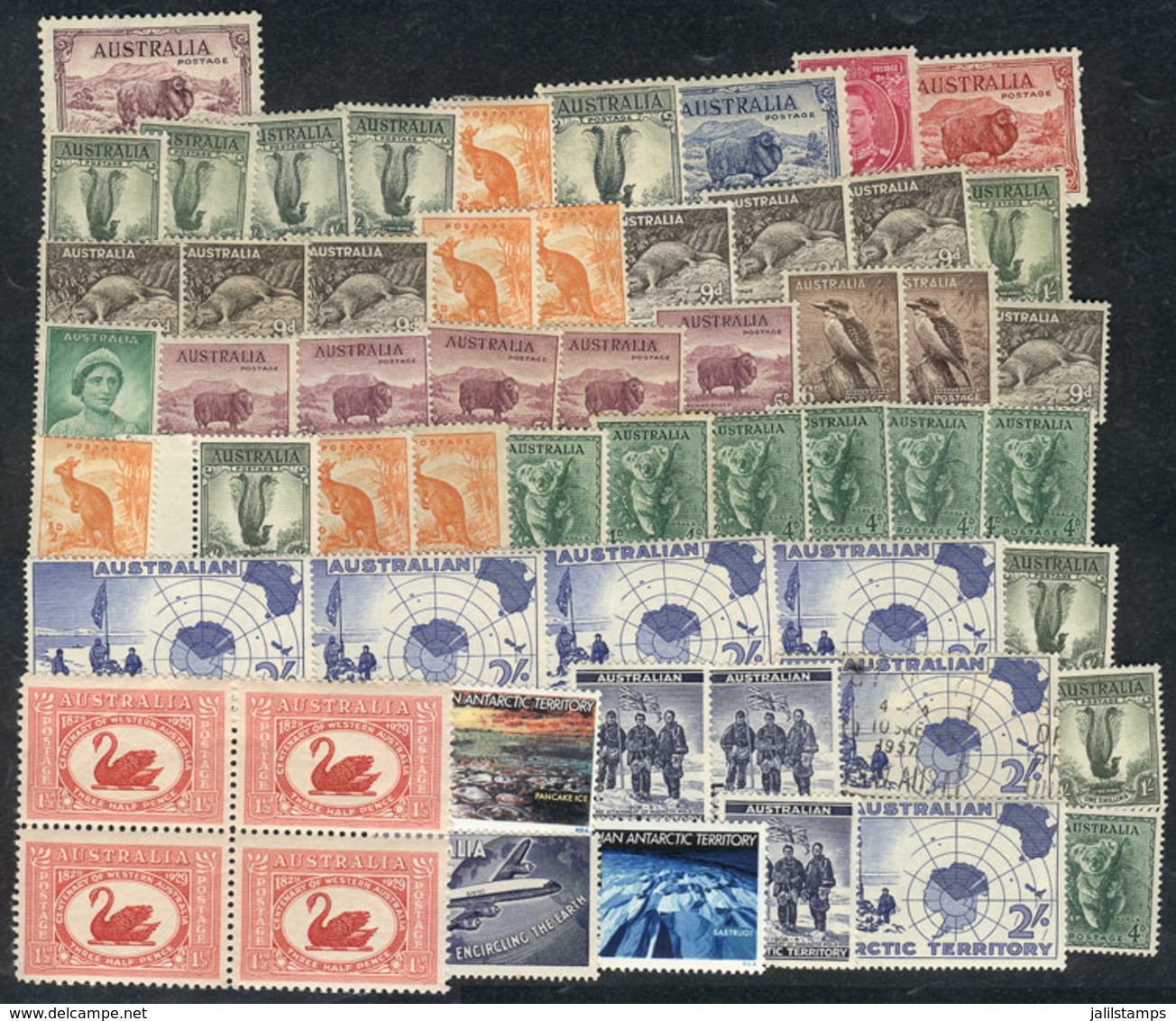 AUSTRALIA: Lot Of Unused Stamps And Sets (one Is Used), Most Unmounted (very Few With Hinge Marks), All Of Very Fine To  - Autres & Non Classés
