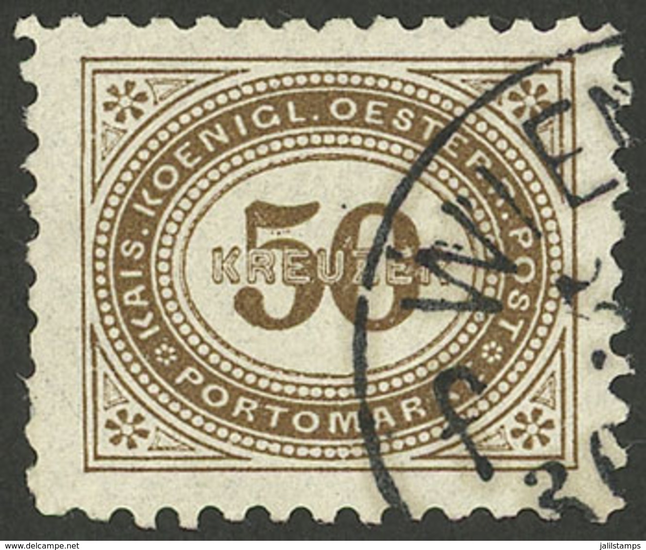 AUSTRIA: Sc.J9, 1894/5 50Kr. Brown Perforation 10½, VF Quality! - Altri & Non Classificati