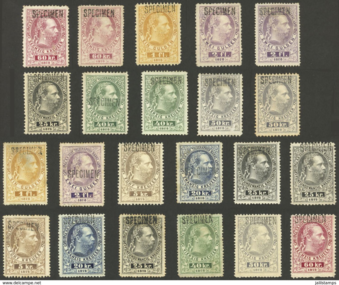 AUSTRIA: Lot Of Telegraph Stamps, All Overprinted SPECIMEN, Some Without Gum. Mixed Quality (some With Minor Faults, Oth - Other & Unclassified