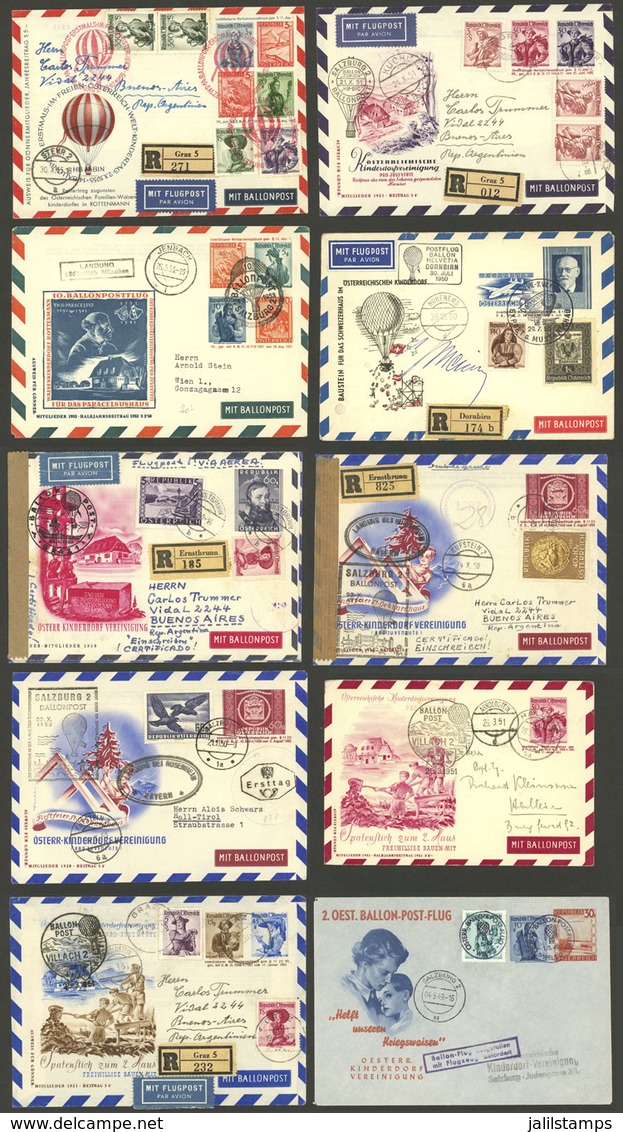 AUSTRIA: BALLOON FLIGHTS: About 105 Covers Or Cards Of All Periods, All Flown By Balloon, With Nice Special Handstmaps,  - Altri & Non Classificati