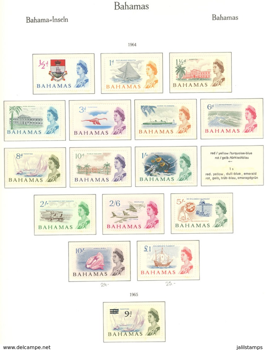 BAHAMAS: Collection On KA-BE Album Pages (1953 To 1980) Almost Complete And With Very Thematic Stamps, Sets And Souvenir - Bahamas (1973-...)
