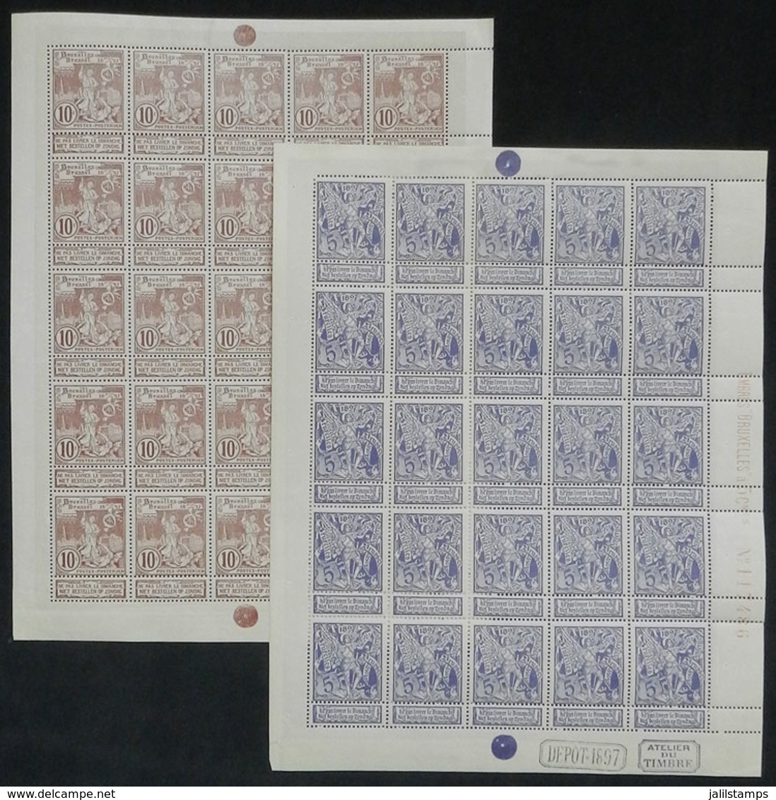 BELGIUM: Sc.79 + 81, Sheets Of 25, MNH, Excellent Quality! - Sonstige & Ohne Zuordnung