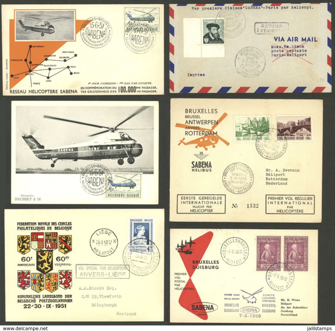BELGIUM: BALLOON FLIGHTS: 23 Covers And Cards, Most Carried In Special Helicopter Flights, Others With Interesting Marks - Sonstige & Ohne Zuordnung