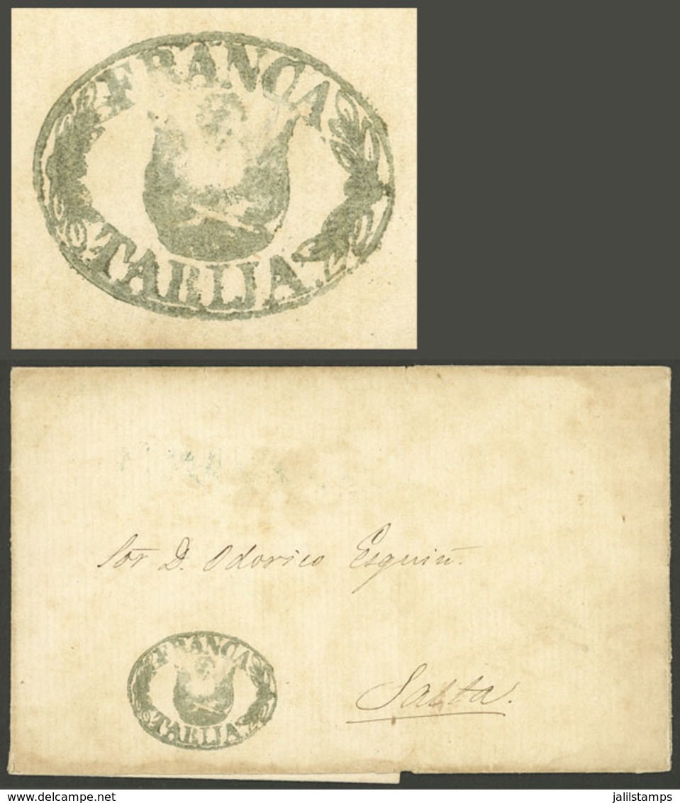 BOLIVIA: Folded Cover Dated 14/JA/1864 Sent To Salta, With Excellent Strike Of "FRANCA - TARIJA", Very Nice!" - Bolivien