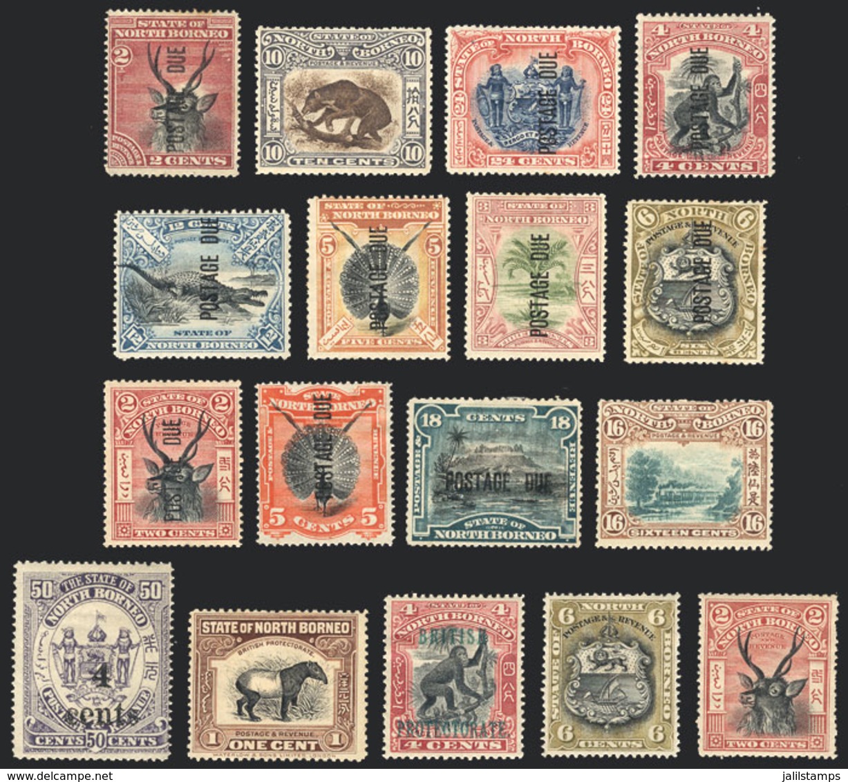 NORTH BORNEO: Lot Of Old Stamps, All Mint WITH ORIGINAL GUM, A Few With Minor Staining, Fine General Quality, Scott Cata - Nordborneo (...-1963)