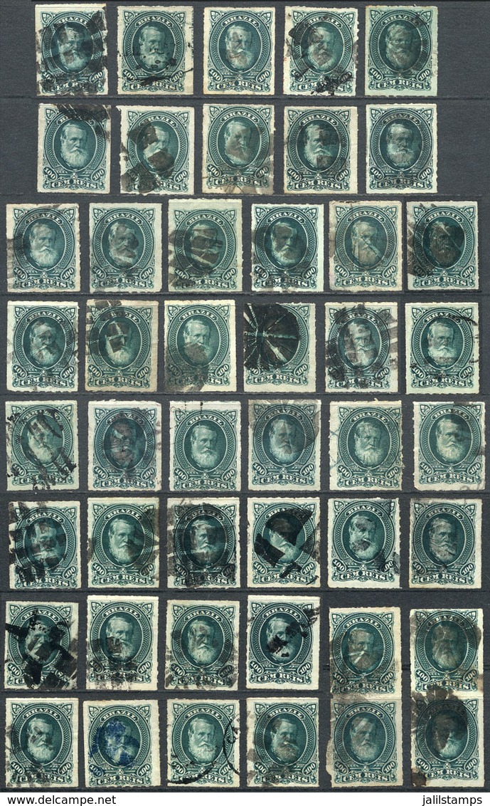 BRAZIL: Sc.72, Lot Of Used Stamps (approximately 50), Interesting Cancels, VF Quality! - Autres & Non Classés
