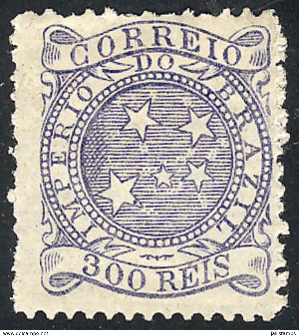 BRAZIL: Sc.94, 1887 300r. Mint Lightly Hinged, Very Fresh, Excellent Quality! - Other & Unclassified