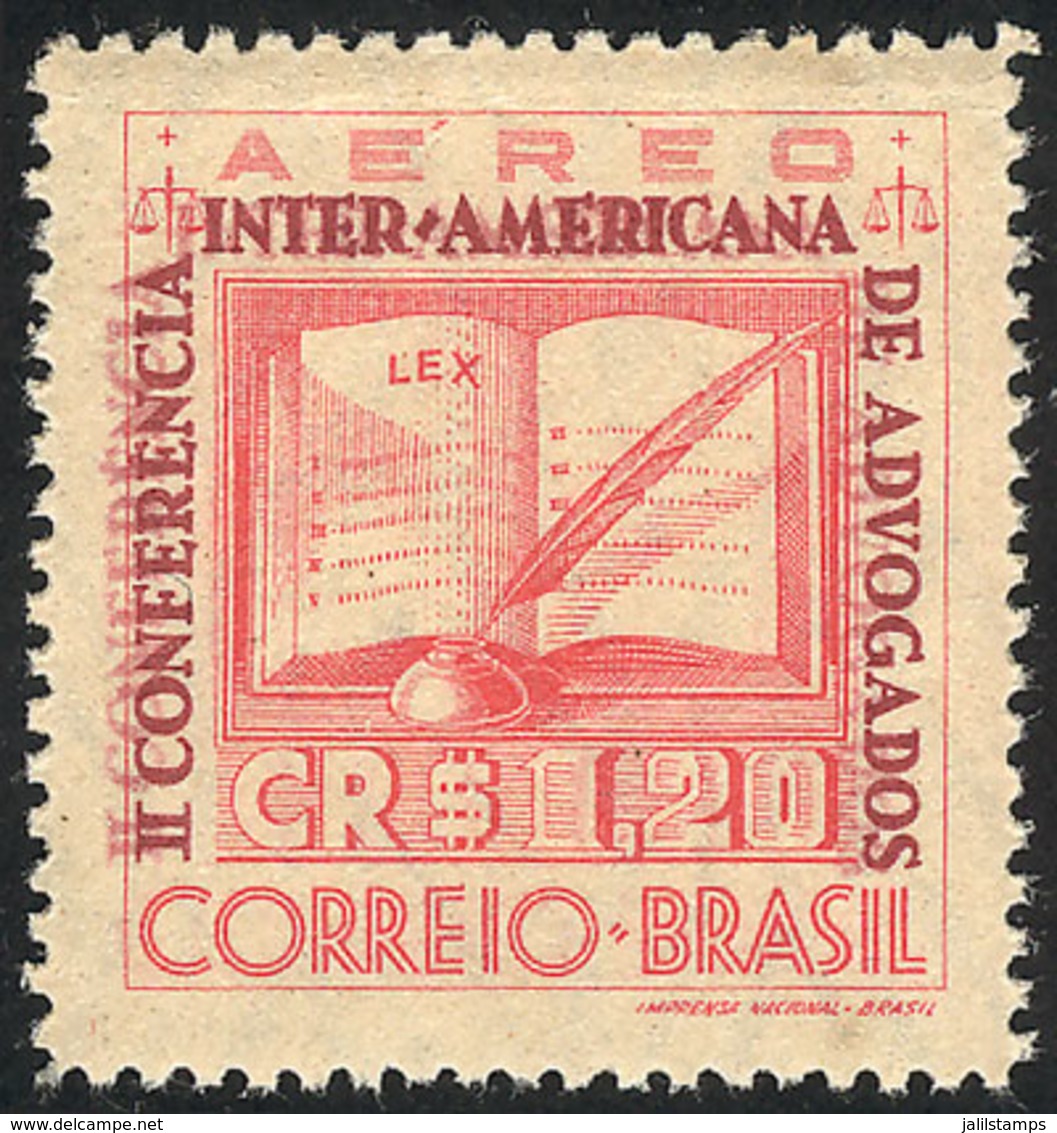 BRAZIL: RHM.A-51C, 1943 Lawyer's Conference, With DOUBLE IMPRESSION Of The Dark Lilac Color Variety ("II CONFERENCIA INT - Andere & Zonder Classificatie