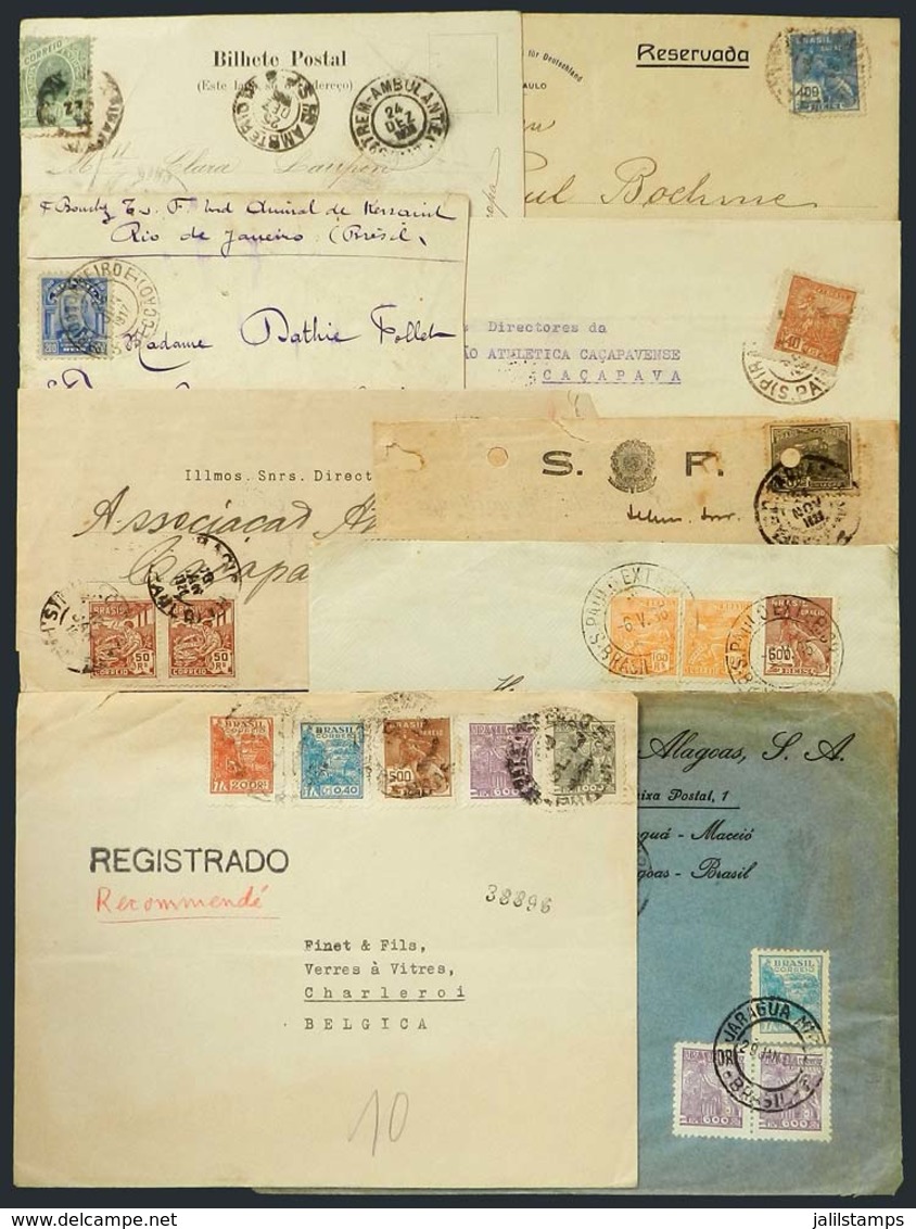 BRAZIL: 9 Covers / Cards Used Between 1904 And 1905 (some With Minor Defects), With Interesting Postages And Good Postal - Sonstige & Ohne Zuordnung