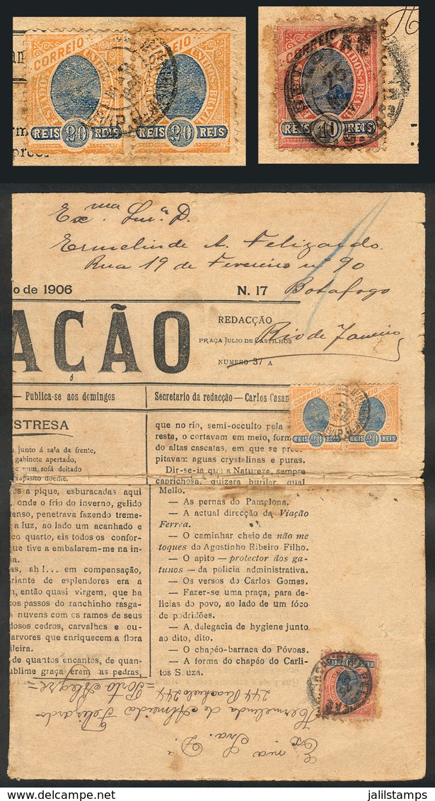 BRAZIL: RARE FORWARDING OF NEWSPAPER And Payment Of New Rate: Newspaper "A Cavaçao" (complete) Published On 25/MAR/1906  - Andere & Zonder Classificatie