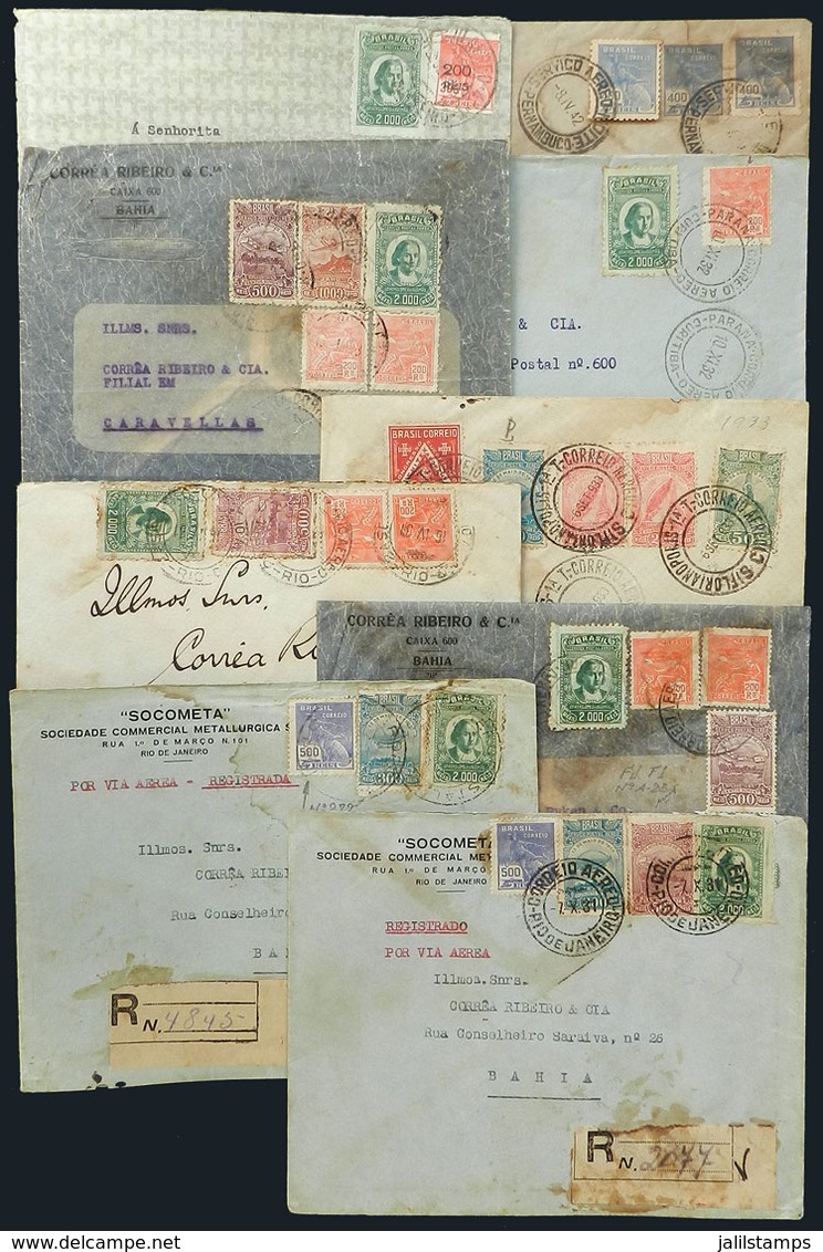 BRAZIL: 9 Airmail Covers Used Between 1931 And 1942, Very Interesting! - Autres & Non Classés