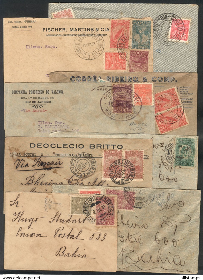 BRAZIL: 8 Airmail Covers Used Between 1932 And 1936, Almost All By PANAIR, Interesting Group, VF General Quality! - Autres & Non Classés