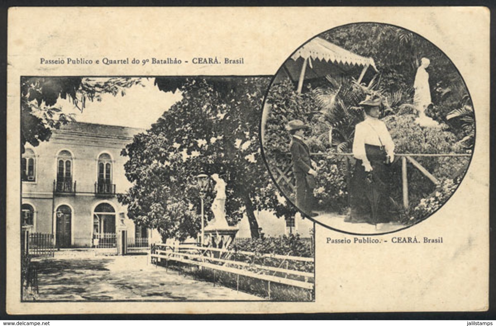 BRAZIL: CEARÁ: Promenade And Barracks Of 9th Batallion, Used In 1911, VF Quality! - Other & Unclassified