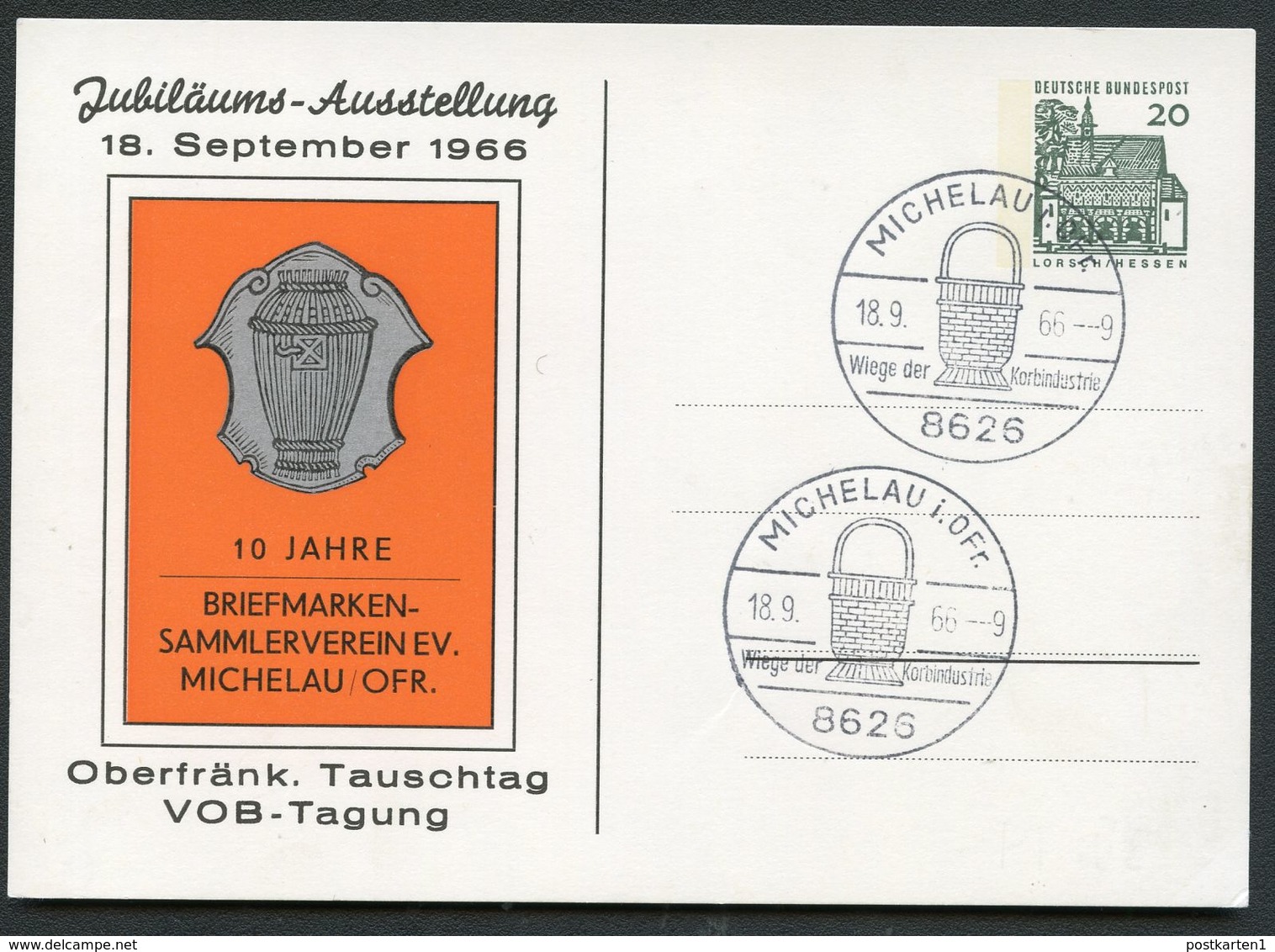 Bund PP36 D2/006 STADTWAPPEN MICHELAU OBERFRANKEN  Sost.1966  NGK 12,00 € - Privatpostkarten - Gebraucht