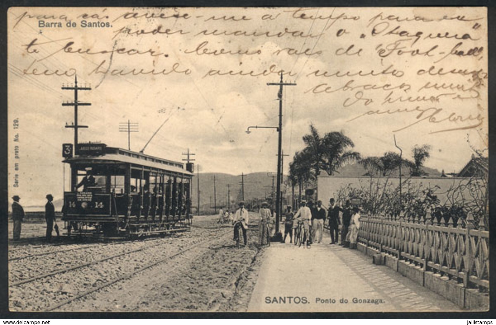 BRAZIL: SANTOS: Tram, Gonzaga Bridge, Sent To Rio De Janeiro On 21/MAR/1917, VF Quality - Andere & Zonder Classificatie