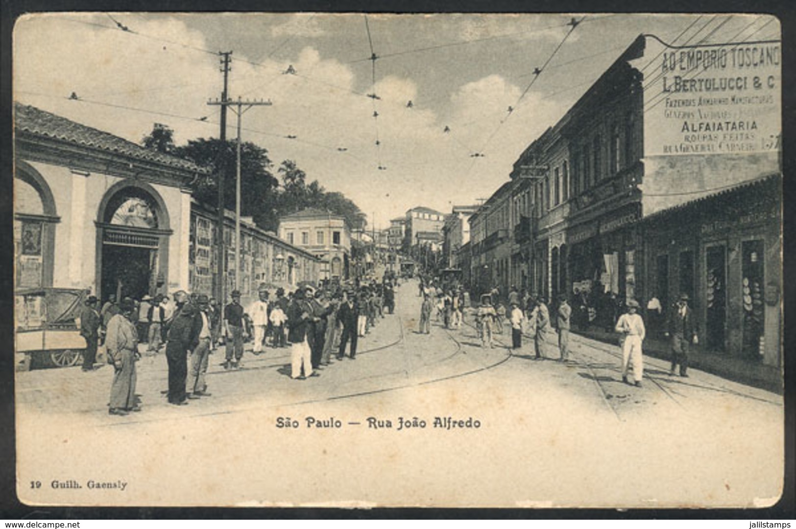 BRAZIL: SAO PAULO: Joao Alfredo Street, People, Circa 1900, VF - Andere & Zonder Classificatie