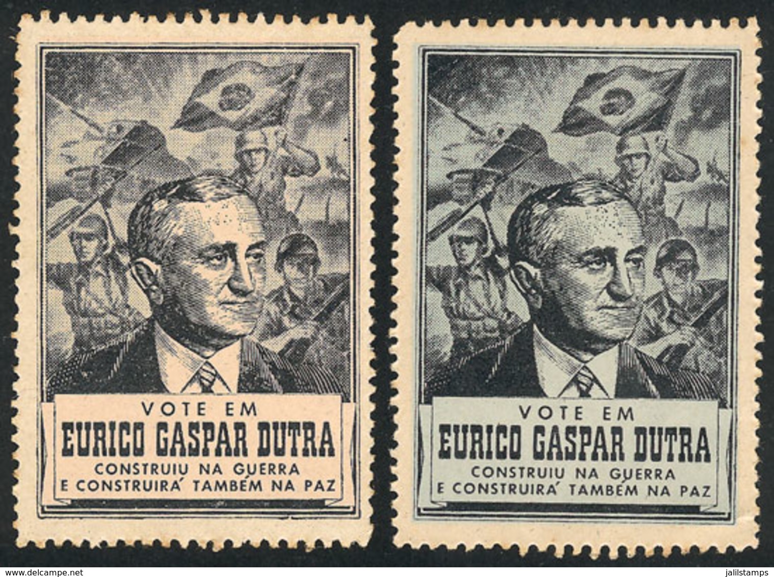 BRAZIL: Propaganda For Eurico Gaspar Dutra In The Elections Following World War II, Very Nice! - Other & Unclassified