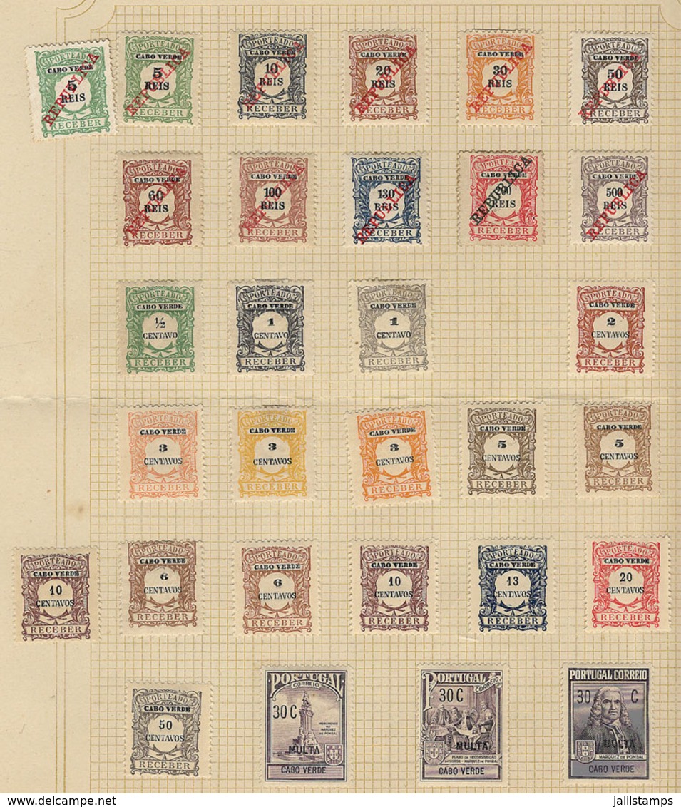 CAPE VERDE: Old Collection On Several Album Pages, Including Many Scarce And Interesting Stamps, Used Or Mint Stamps (se - Cap Vert