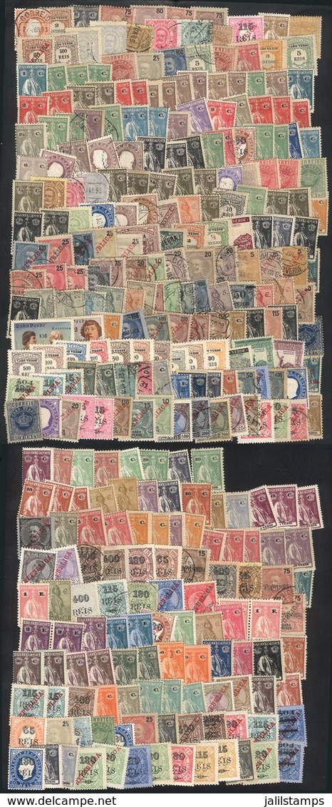 CAPE VERDE: Interesting Lot Of Large Number Of Old Stamps (several Hundreds), Used Or Mint (they Can Be Without Gum), Fi - Cape Verde
