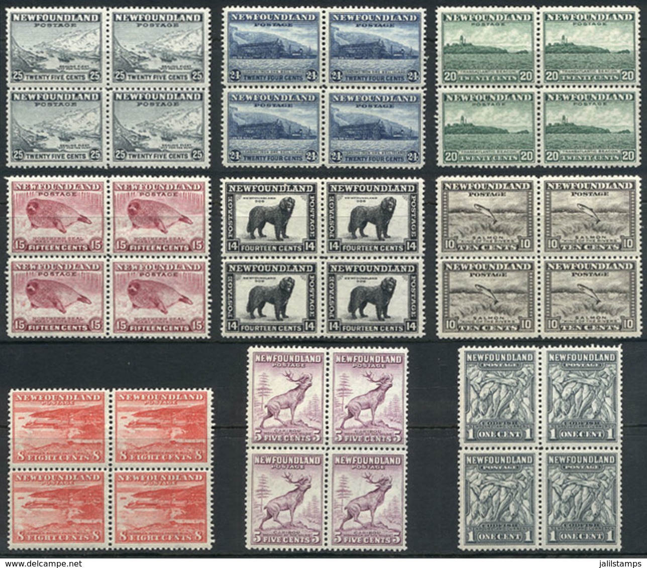CANADA: Sc.253 + 257 + 259/265, 9 Unmounted Blocks Of 4, Excellent Quality, Catalog Value US$74. - Sonstige & Ohne Zuordnung