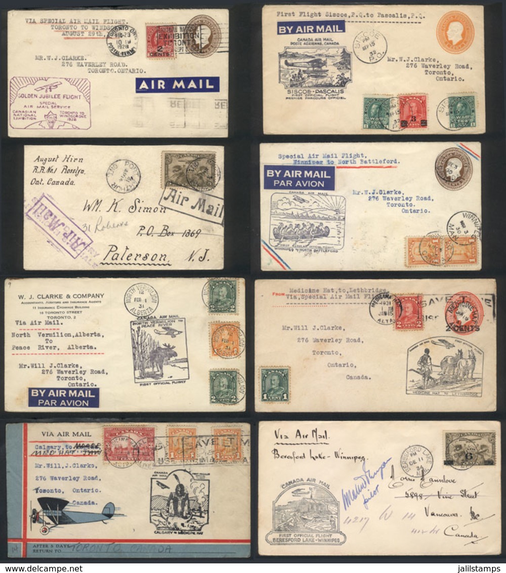 CANADA: About 90 Covers Carried In 1920s And 1930s On FIRST FLIGHTS Or Special Flights, Some SIGNED BY PILOTS, Very Fine - Autres & Non Classés