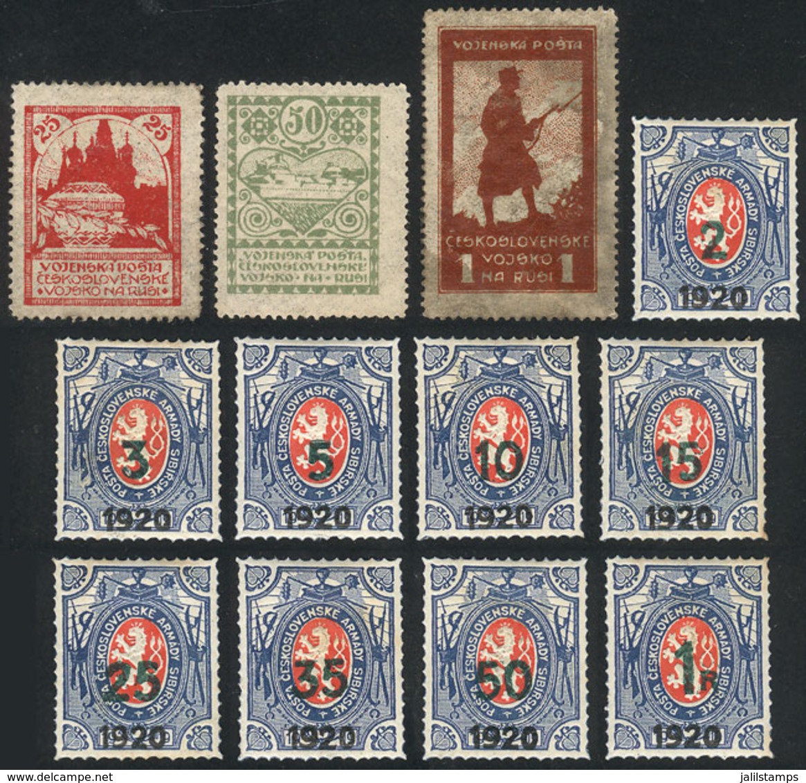 CZECHOSLOVAKIA: Yvert 1/3 + 6/14, 1919 And 1920, Complete Sets Mint With Original Gum, Some With Light Staining On Gum,  - Otros & Sin Clasificación