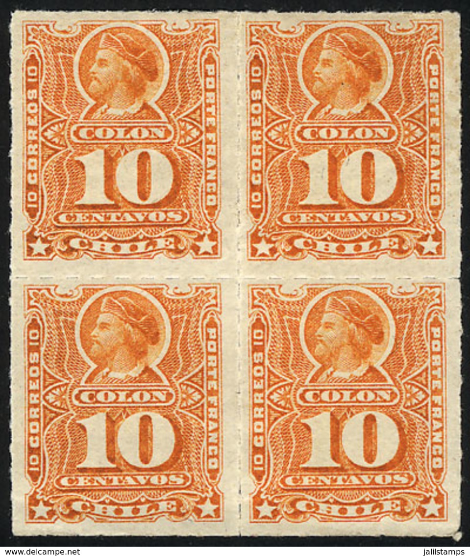 CHILE: Yv.25 (Sc.29), Block Of 4 Of VF Quality! - Chile
