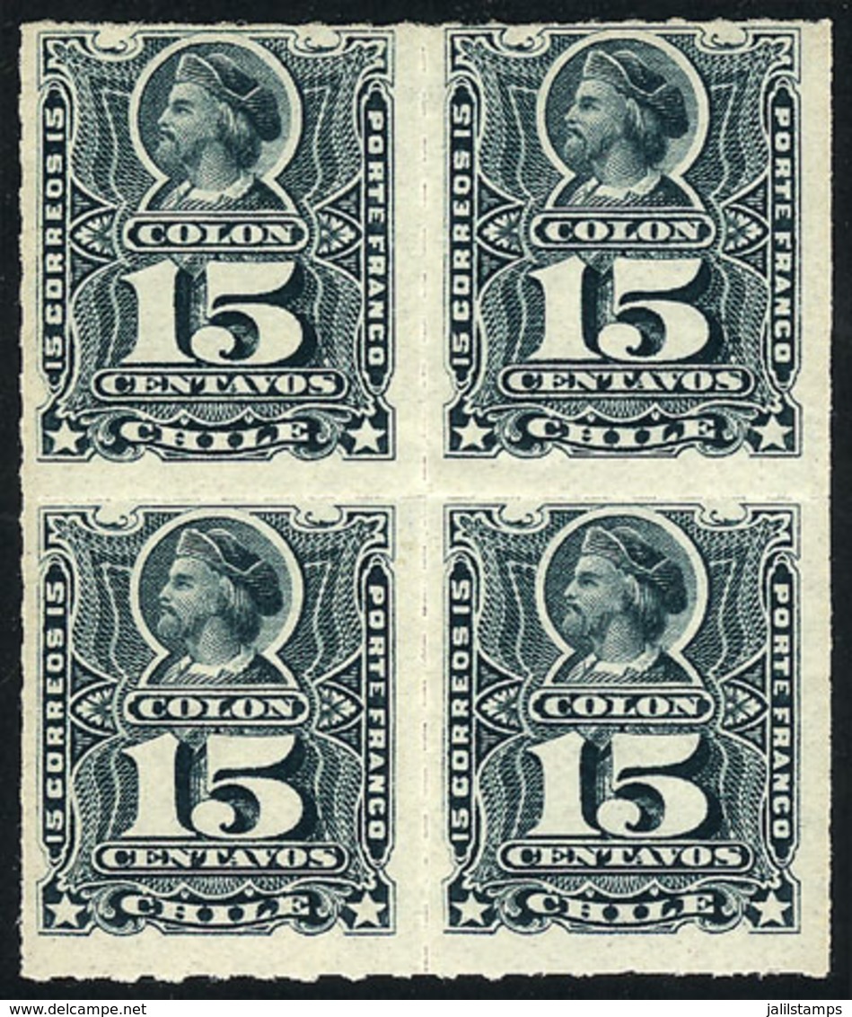 CHILE: Yv.26 (Sc.30), Mint Block Of 4 (the Lower Stamps MNH), Very Fresh! - Chile