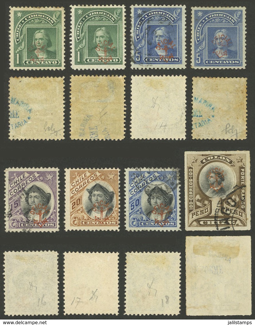 CHILE: Sc.O9 + Other Values, 8 Overprinted Values, Sold AS IS, Some Or All Can Be Forgeries, Very Fine Quality! - Chili