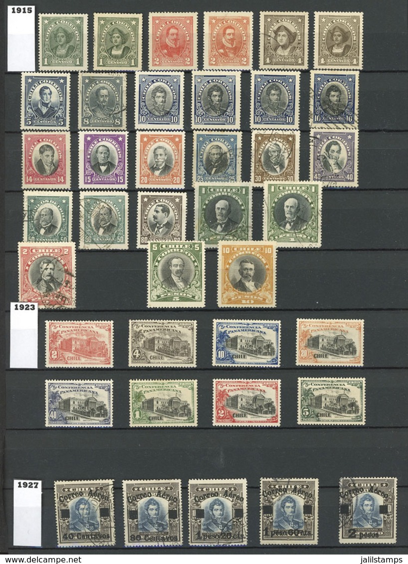CHILE: Collection In Large Stockbook Of Black Pages, Including Several "Columbus" Examples And Stamps And Sets Of High V - Chili