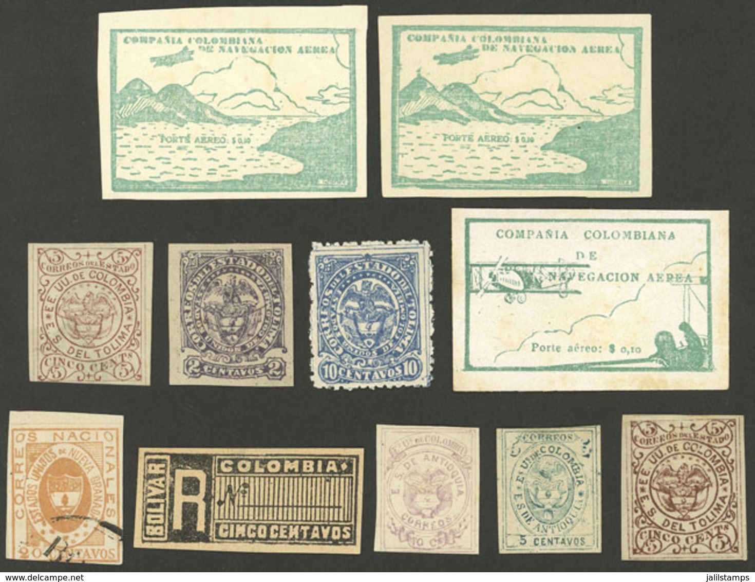 COLOMBIA: Lot Of Old Stamps, Probably All Are FORGERIES Or Reprints, Very Good Lot For The Specialist! - Colombie