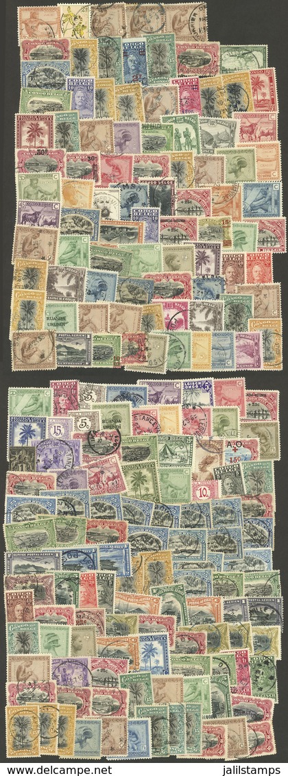 BELGIAN CONGO: Envelope Containing Good Number Of Stamps, Most Used (the Expert Will Surely Find Rare Cancels), Some May - Autres & Non Classés