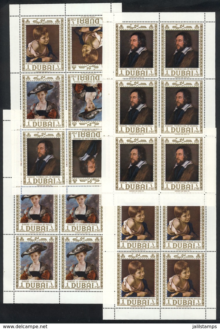 DUBAI: Paintings By RUBENS: Set Of 4 Mini-sheets, Including One With Tete-beches, MNH, Excellent Quality! - Dubai