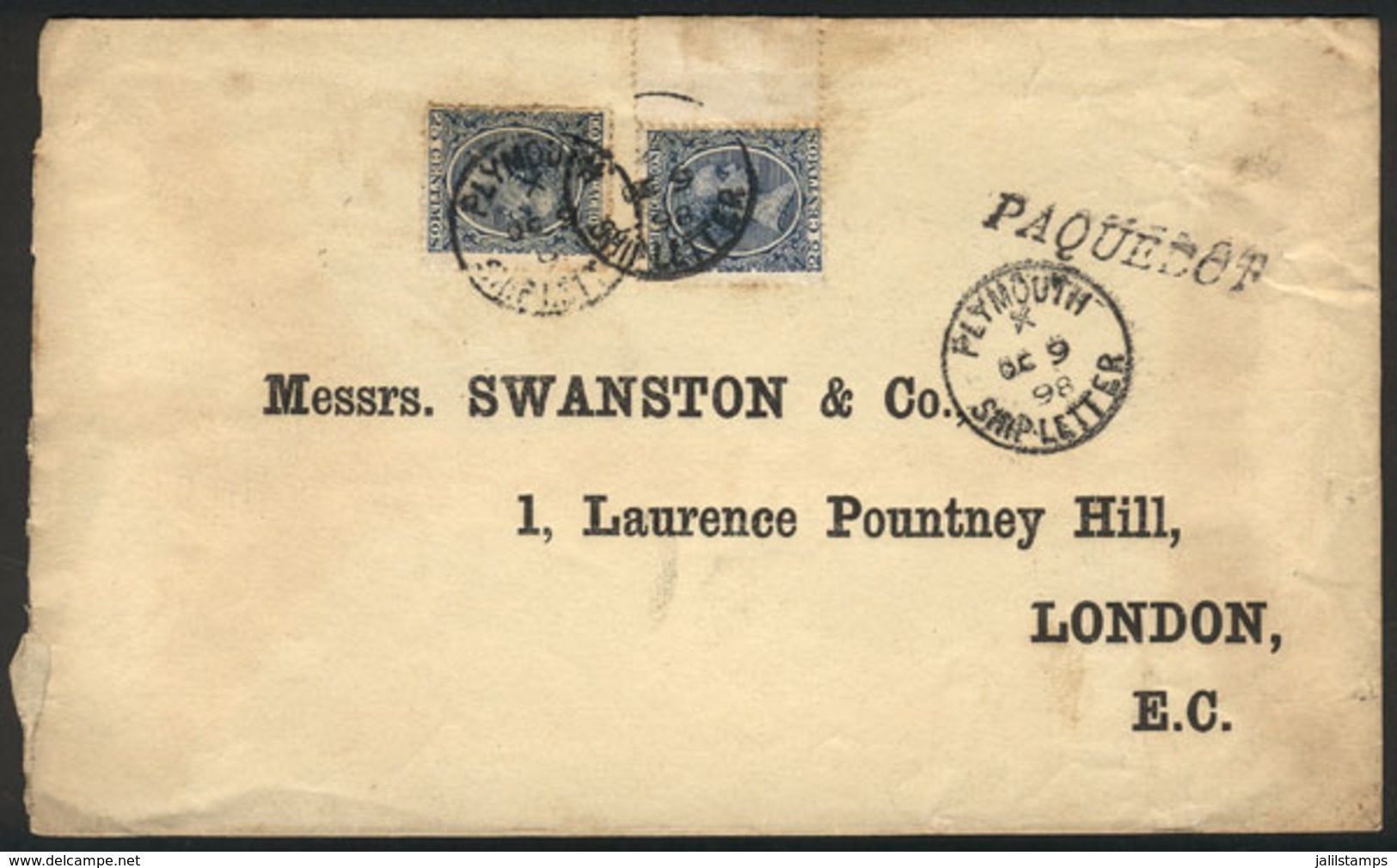 SPAIN: Cover Franked With 50c. (2 X 25c. Alfonso XIII Cadete), Sent From Las Palmas To London And Dispatched On A Britis - Other & Unclassified