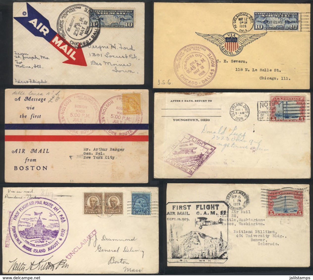 UNITED STATES: Over 40 Covers Of 1920s And 1930s, All FIRST FLIGHTS With Special Handstamps And Many Signed By Postal Au - Other & Unclassified